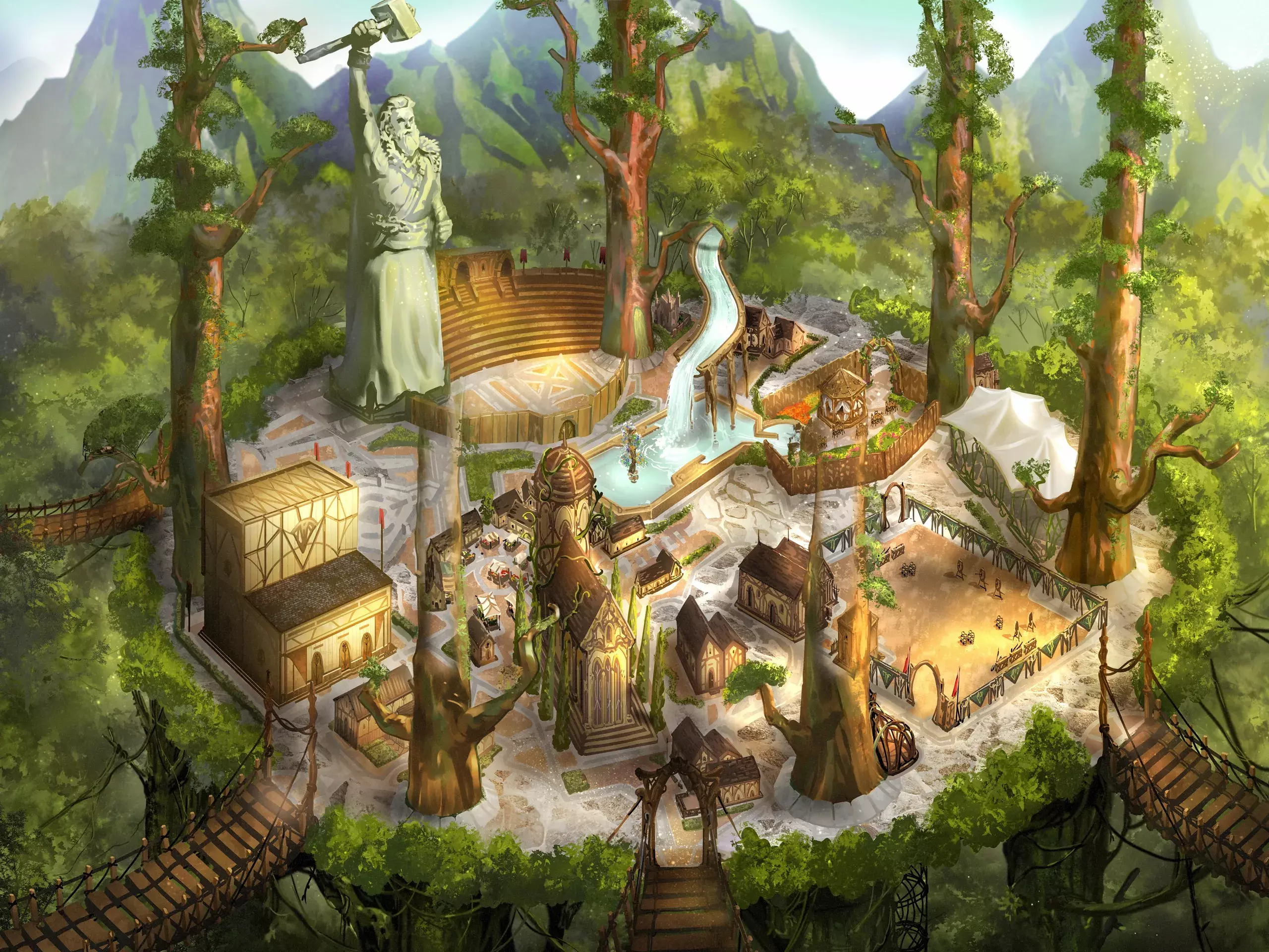 Elves in treetop sequoia colony